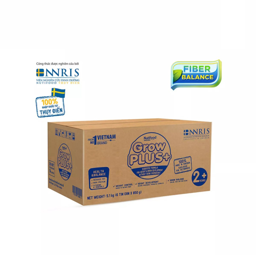 Sữa Bột Grow Plus Trắng cho trẻ béo phì 850G  giúp bé phát triển toàn diện