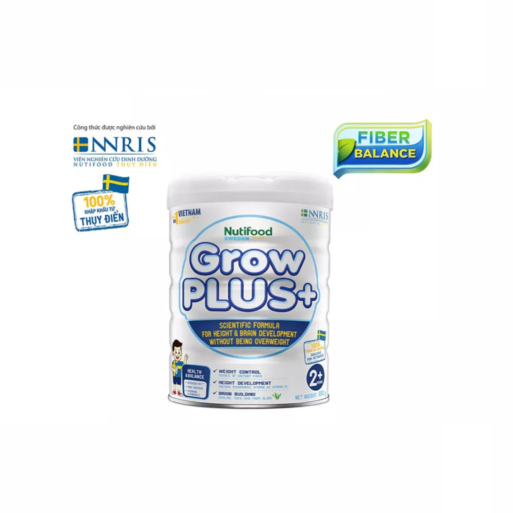 Sữa Bột Grow Plus Trắng cho trẻ béo phì 850G  giúp bé phát triển toàn diện