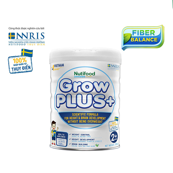 Sữa Bột Grow Plus Trắng cho trẻ béo phì 850G  giúp bé phát triển toàn diện