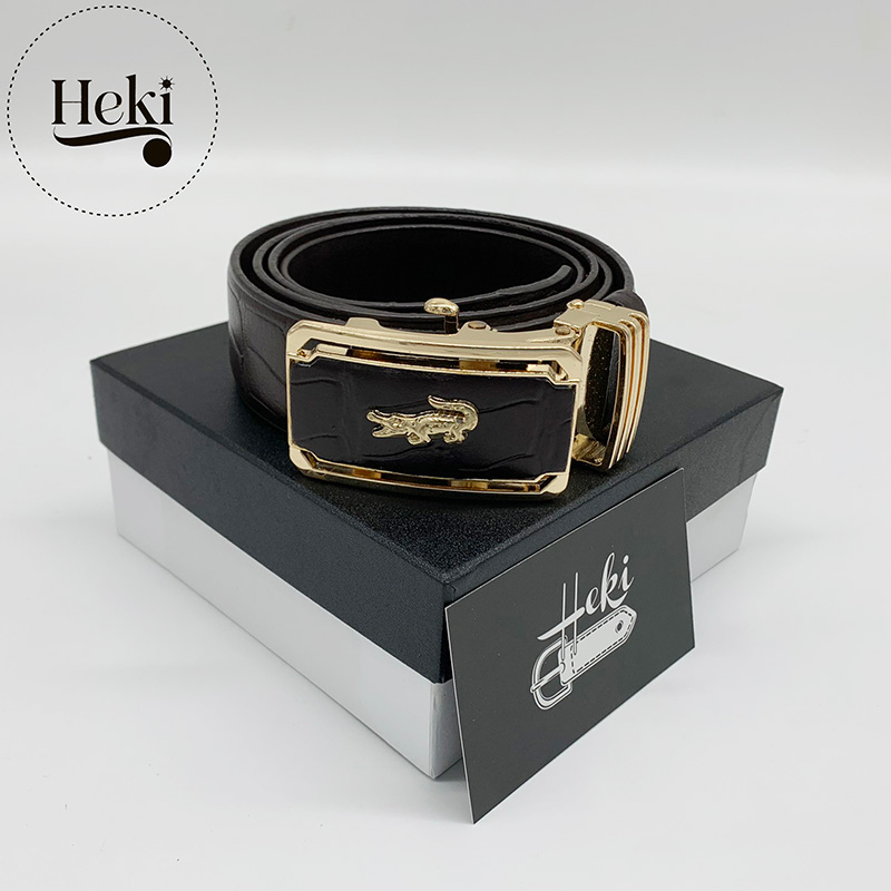 Thắt Lưng Nam Da Bò Thật Dập Vân Cá Sấu Sang Trọng Thương Hiệu Heki - Kèm Hộp Đựng Cao Cấp TL06