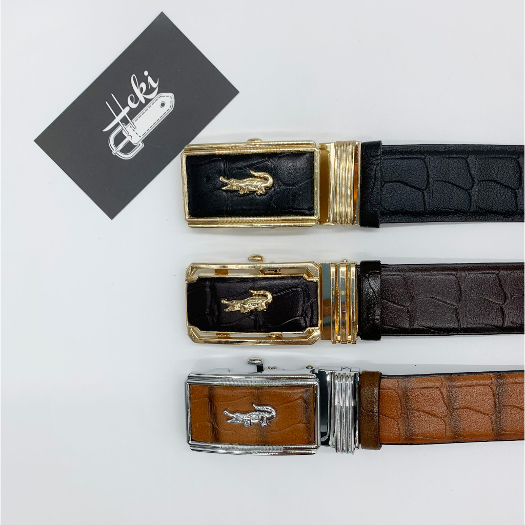 Thắt Lưng Nam Da Bò Thật Dập Vân Cá Sấu Sang Trọng Thương Hiệu Heki - Kèm Hộp Đựng Cao Cấp TL06