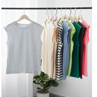 Áo thun sát nách dáng rộng cá tính MENINA , áo thun nữ cotton không tay form rộng trẻ trung
