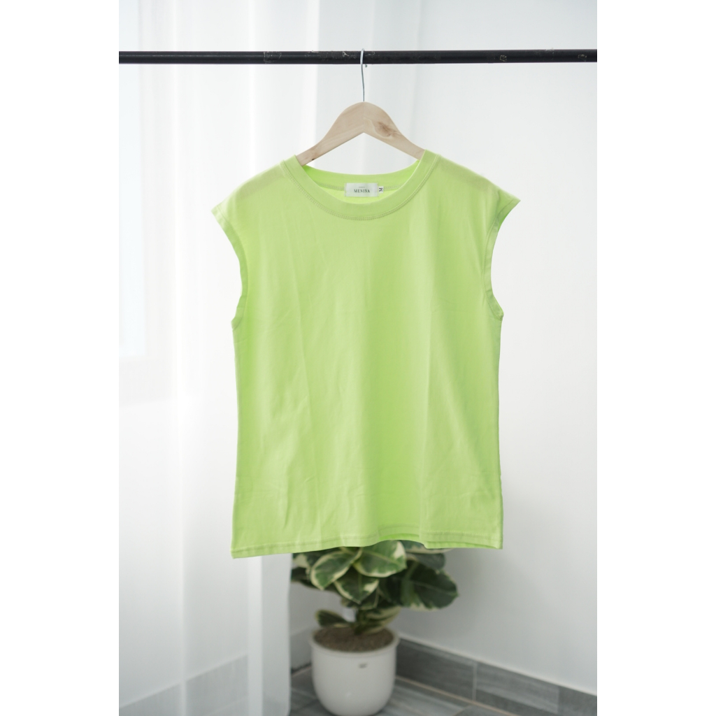 Áo thun sát nách dáng rộng cá tính MENINA , áo thun nữ cotton không tay form rộng trẻ trung