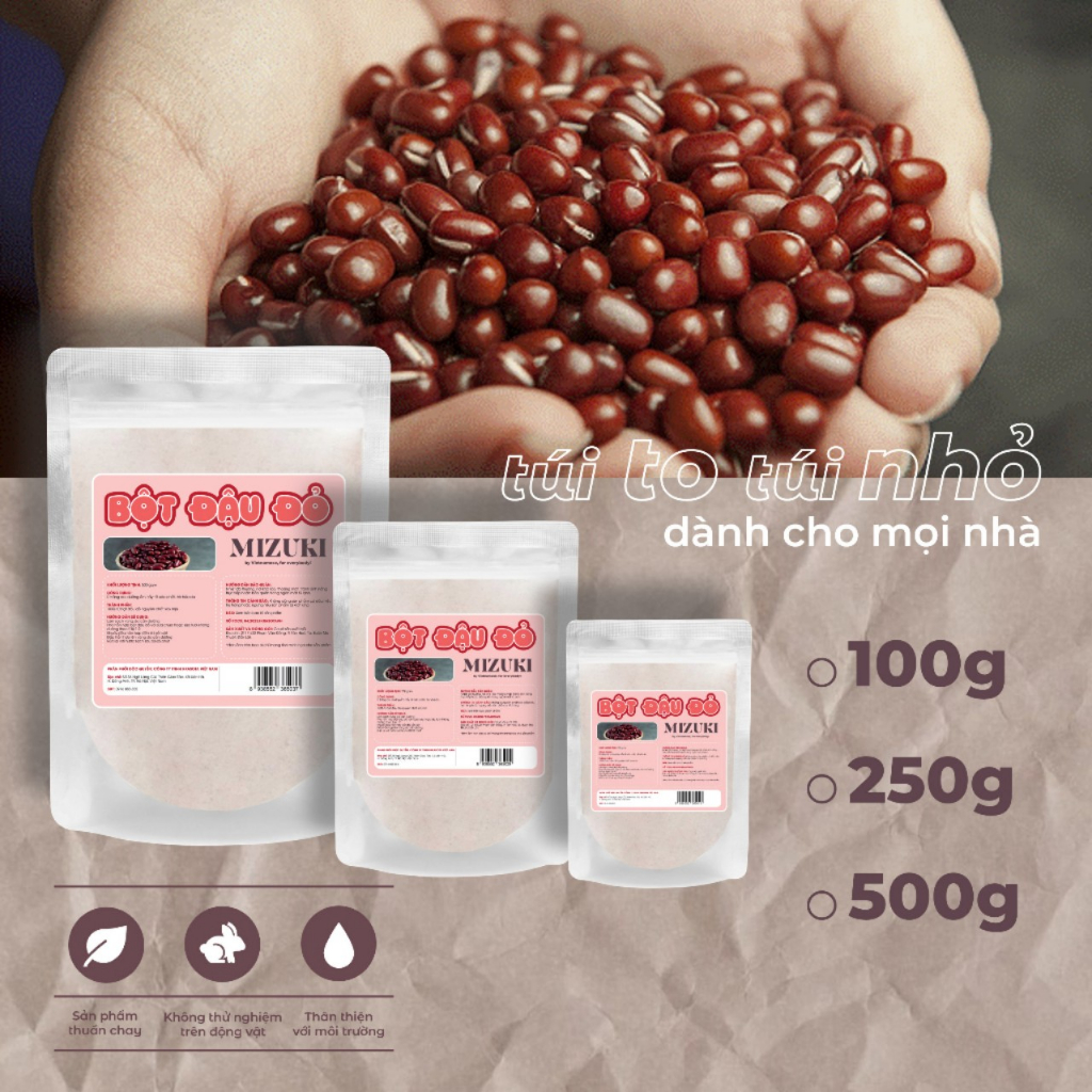 Bột Đậu Đỏ Nguyên Chất Mizuki 100g - 250g - 500g