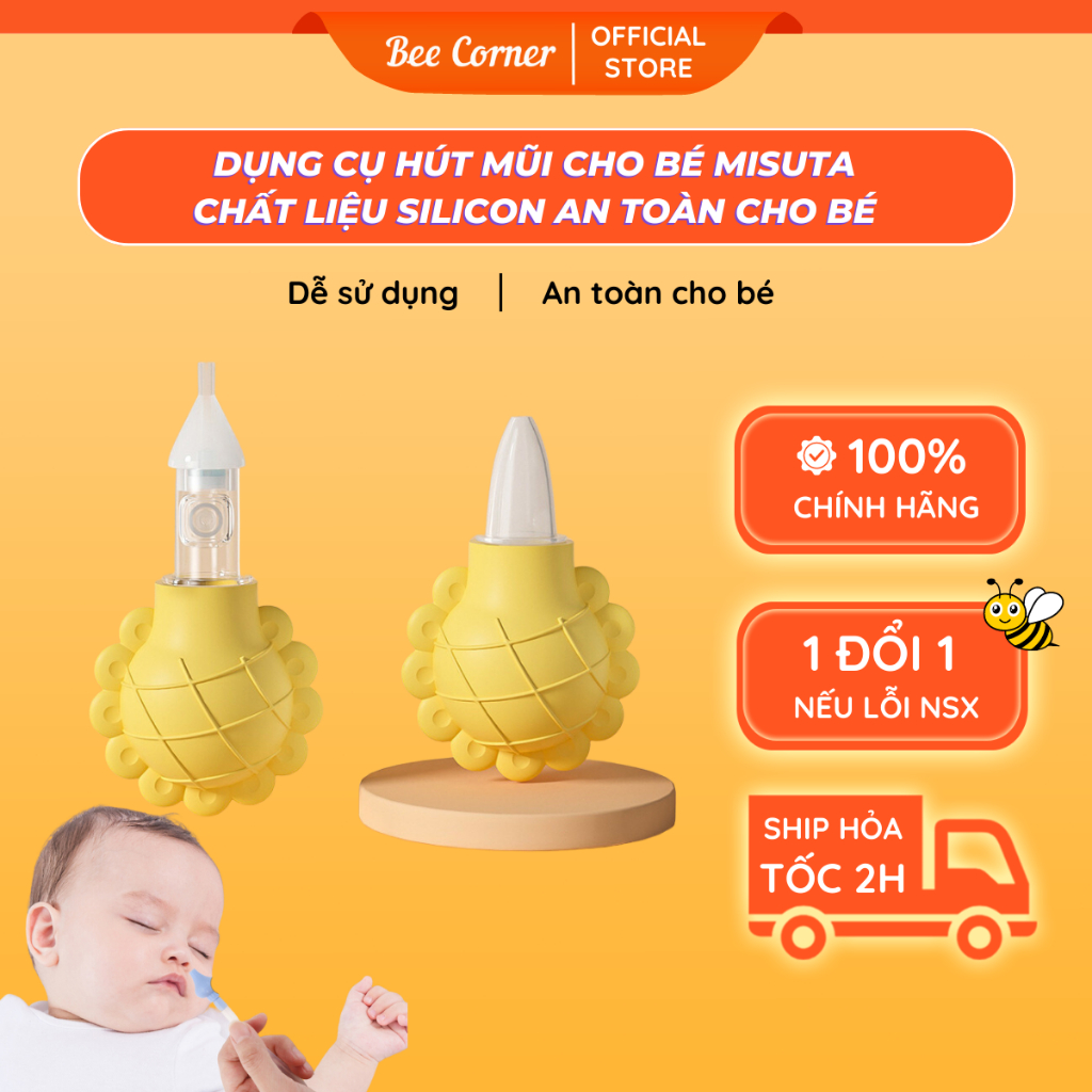 Dụng Cụ Hút Mũi Silicon, Hút Mũi Cho Bé Chính Hãng Misuta Beecorner