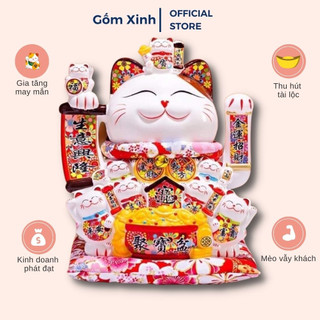 Mèo Thần Tài May Mắn vẫy tay chiêu tài lộc Nhật Bản Maneki neko gốm sứ cao cấp nhiều mẫu mới đẹp các size
