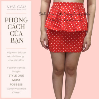 Chân váy nữ chấm bi cam xuất khẩu F21