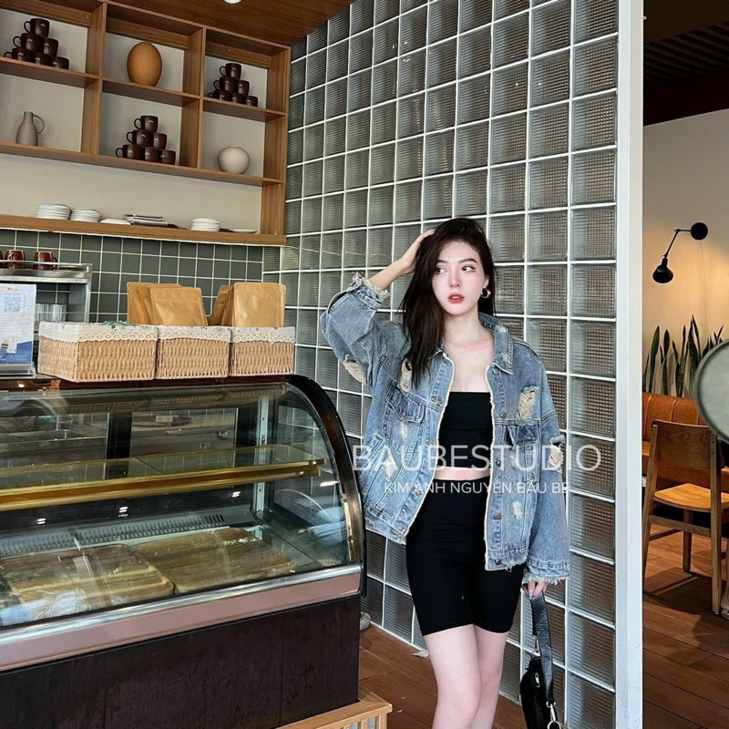 ÁO KHOÁC BÒ RÁCH