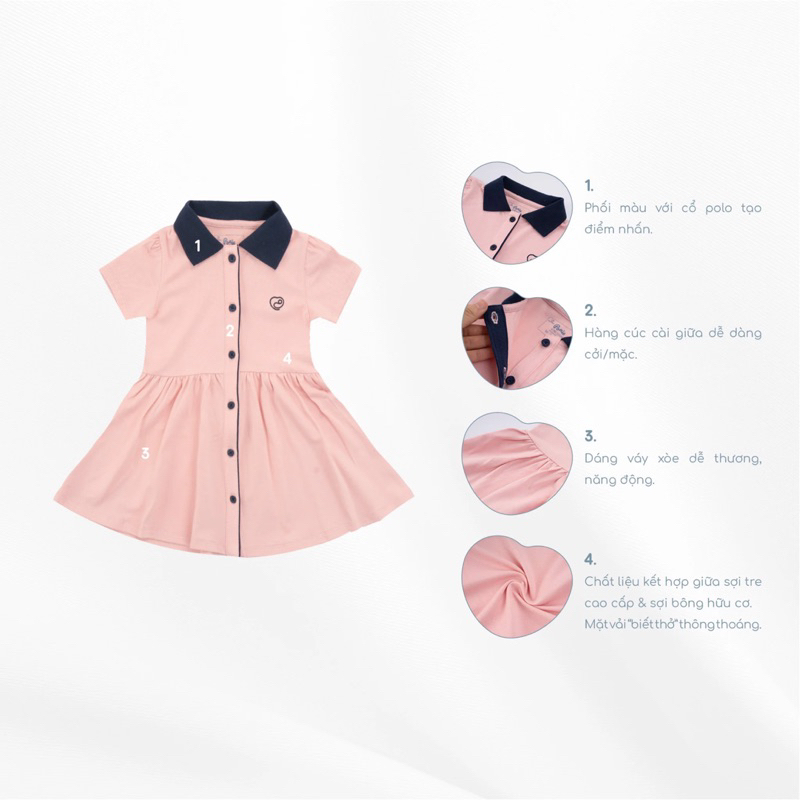 Bubaby Váy ngắn tay cổ Polo cúc giữa - Ponie BPN5303SN