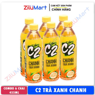 Nước trà xanh C2 hương chanh (lốc 6 chai) loại 455ml