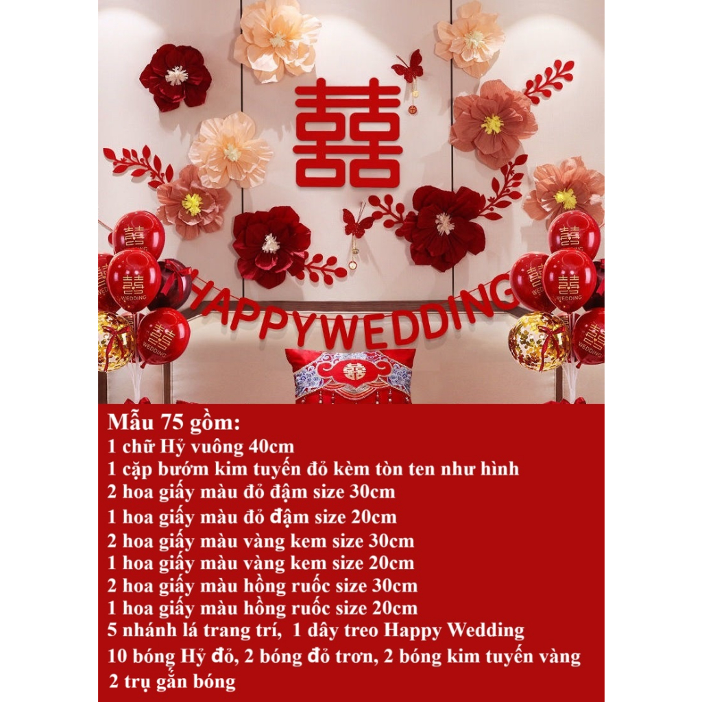 Set trang trí phòng cưới, phòng tân hôn