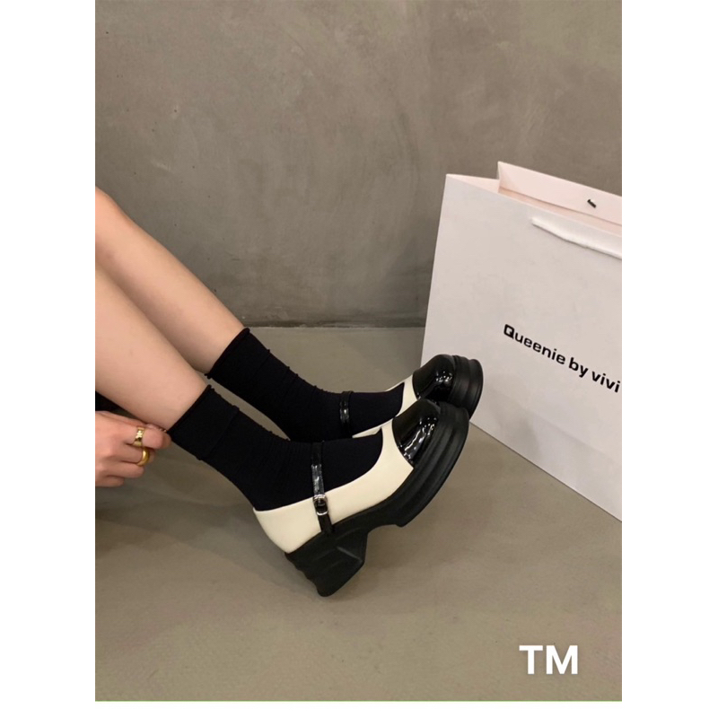 Giày marry jane pha mũi 5cm