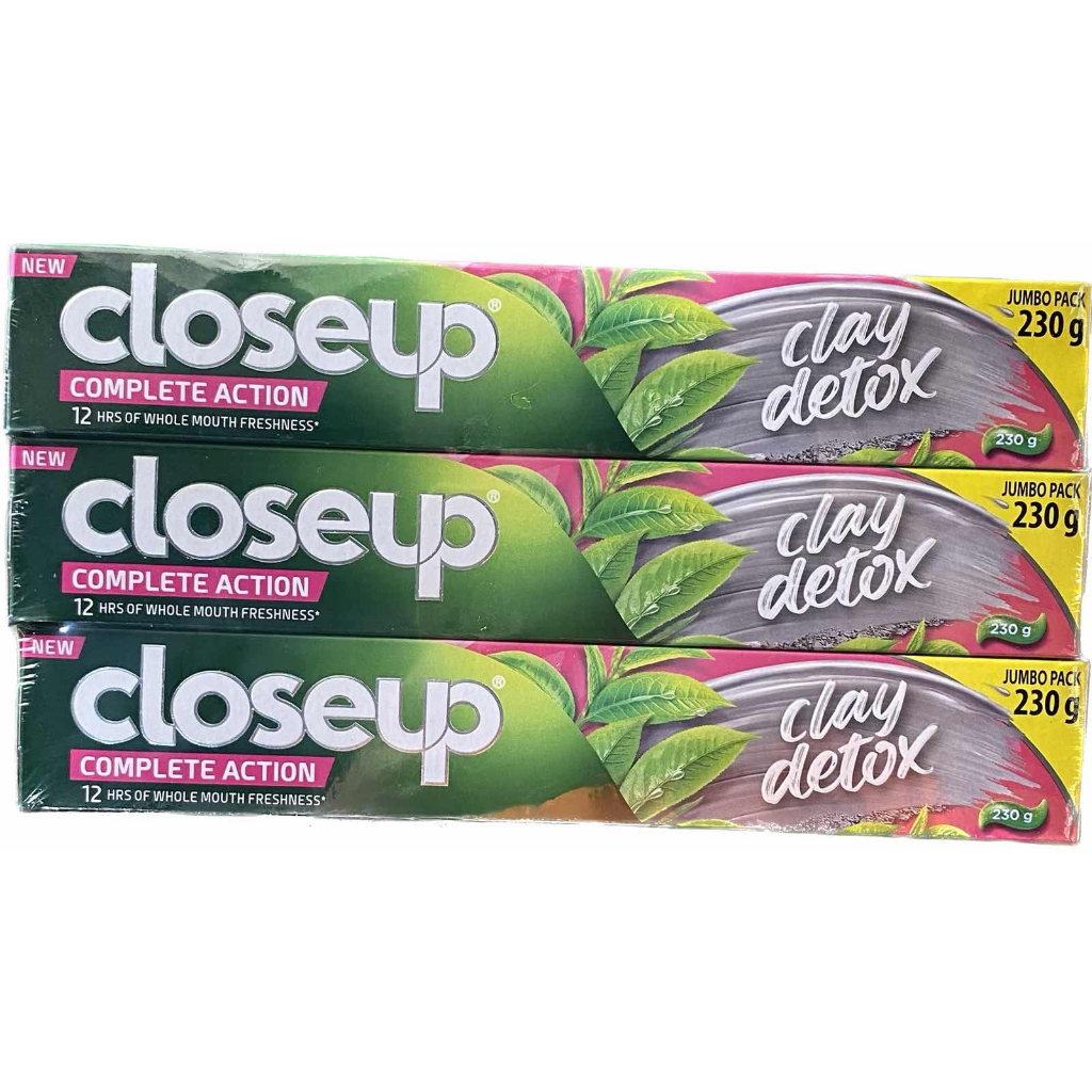 Combo 3 Kem Đánh Răng Closeup Giúp Làm Trắng Răng Tự Nhiên X2.5 Lần Với Khoáng Đất Sét Và Trà xanh 230G/Tuýp