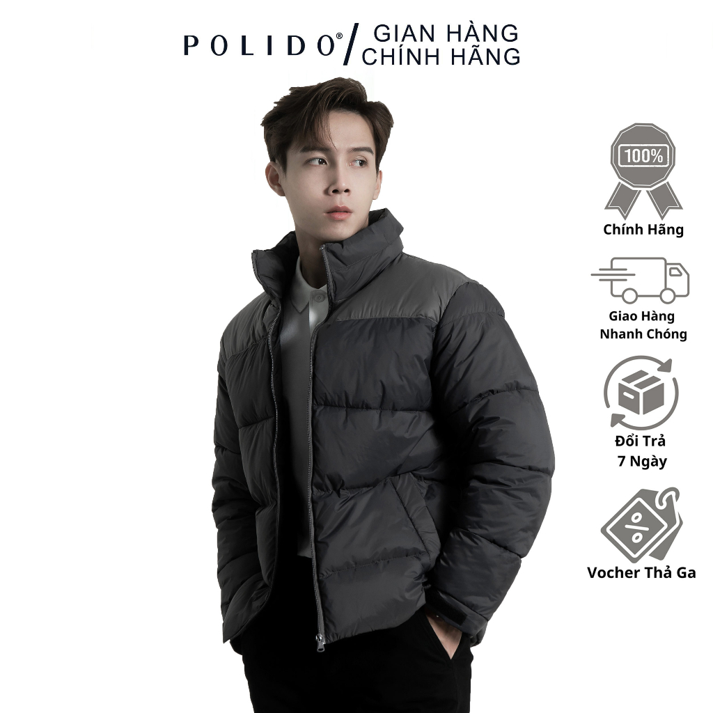 Áo khoác gió nam phối CF Polido Có lót trần bông 2 lớp siêu ấm thời trang dễ phối dễ mặc ấm áp cho mùa đông