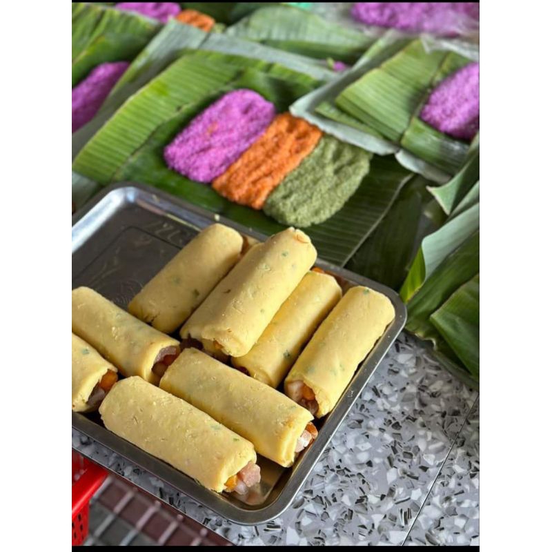 Bánh Tét Trà Cuôn 3 Màu Đòn 1,2kg1,5kg