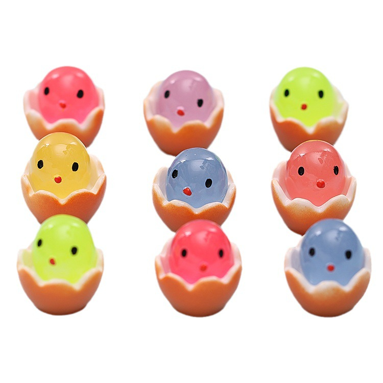 Charm phát sáng quả trứng gà ngộ nghĩnh đễ thương trang trí nhà cửa xe hơi