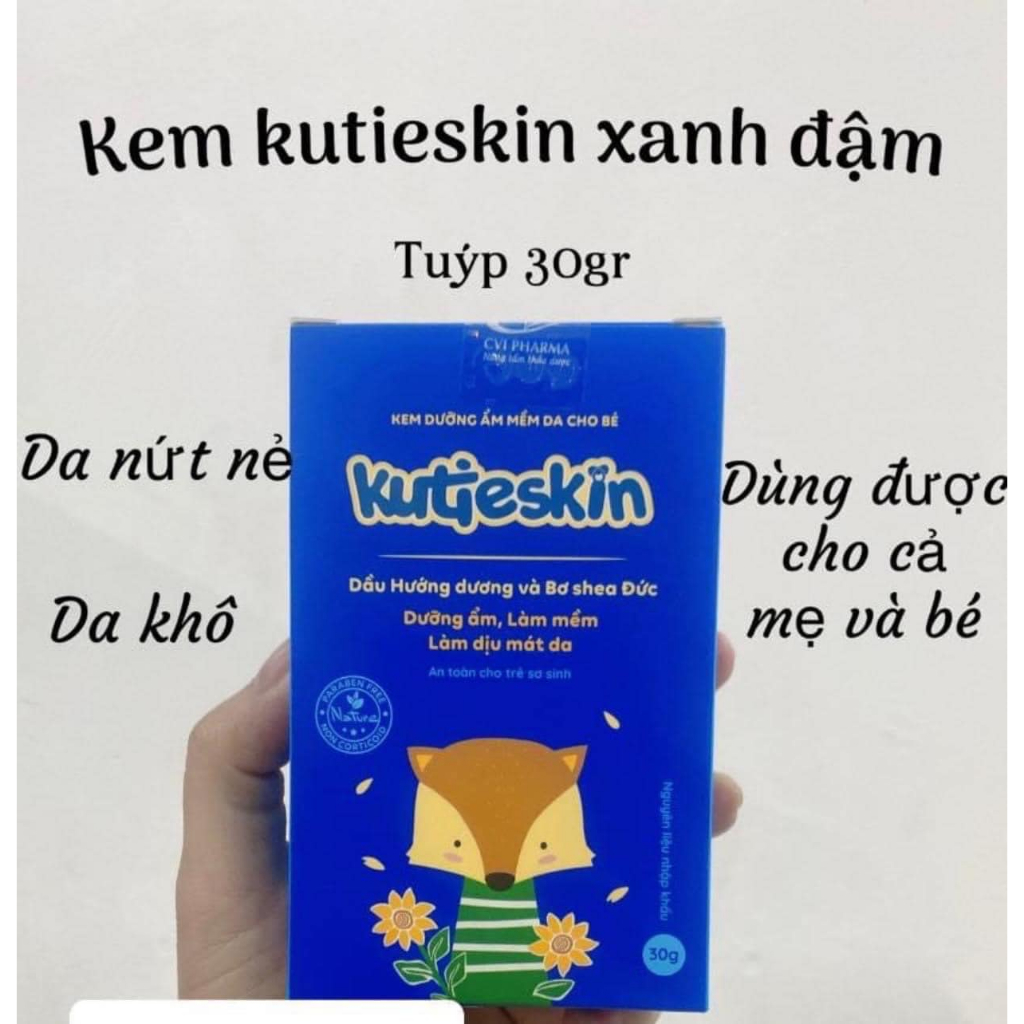 KUTIESKIN Kem Bôi Da Chăm Sóc Da Hết Chàm Sữa Mẩn Ngứa Hăm Dưỡng Ẩm Tub 30g