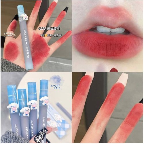 Son kem lì GEGE BEAR Soft Velvet cún xanh nhung lì bền màu lâu trôi