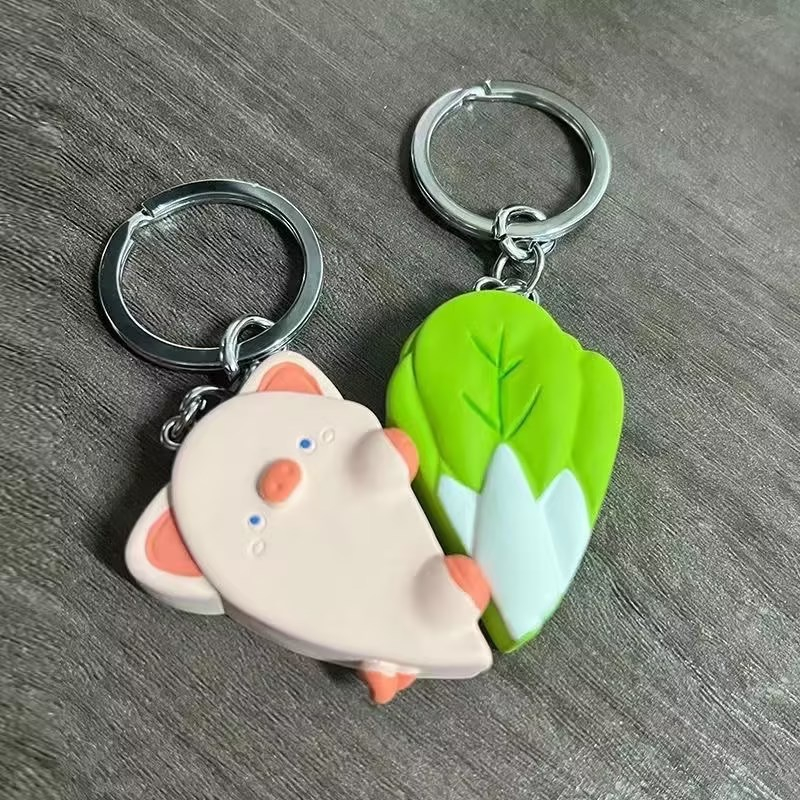 Móc khóa cặp đôi heo nam châm, tự động dính vào nhau Kratos dễ thương, quà tặng cho cặp đôi, tình yêu cute