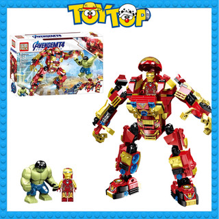 Đồ chơi lắp ráp ghép Hulkbuster ghép robot Marvel trận chiến Iron man VS Hulk xếp hình PRCK 64051