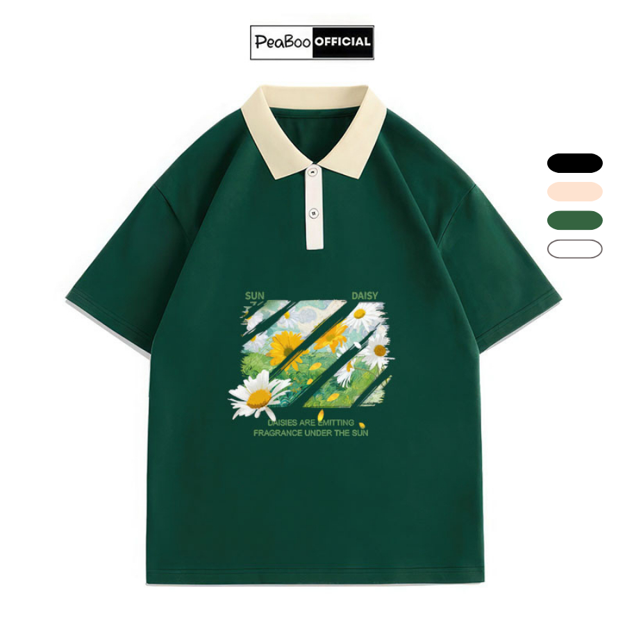 Áo Polo Nữ, Áo Polo Unisex By PEABOO Mã PL BST01 Chất Cotton Mềm Mát Form Rộng Cho Nam Nữ