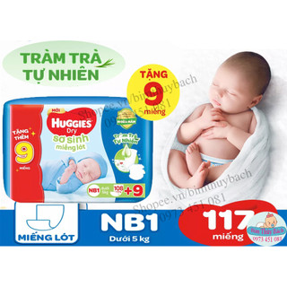 Miếng lót sơ sinh huggies nb1 56 miếng và nb1 108 miếng