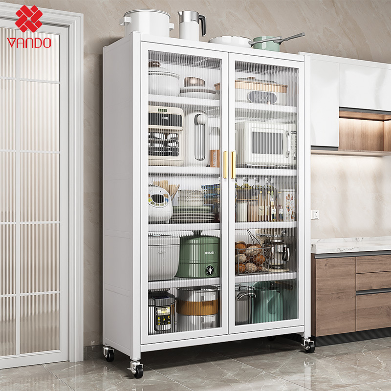 Tủ Bếp Đa Năng 2 Cánh 6 Tầng 80cm VANDO 2023 Để Đồ Nhà Bếp Cao Cấp Kệ Lò Vi Sóng Thông Minh