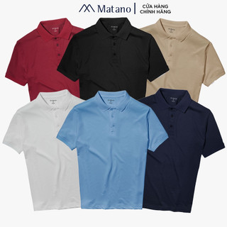 Áo polo nam trơn MATANO PO064 vải cá sấu thấm mồ hôi, thoáng mát, co giãn thoải mái, thanh lịch, tối giản