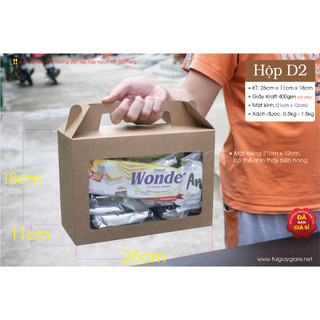 Combo 25 cái - hộp giấy kraft d2 - hộp số d2
