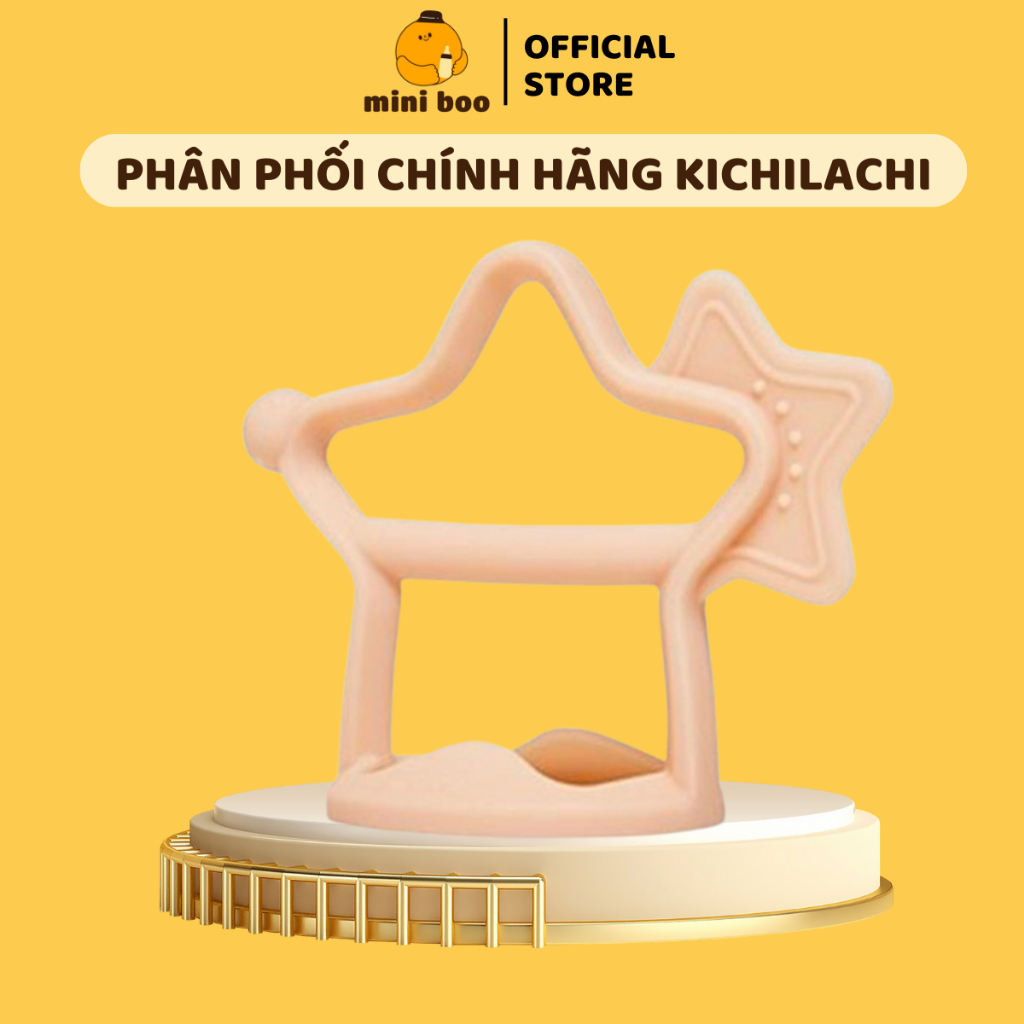 Gặm nướu cho bé silicone Kichilachi hình ngôi sao có quai cầm cho trẻ từ 3