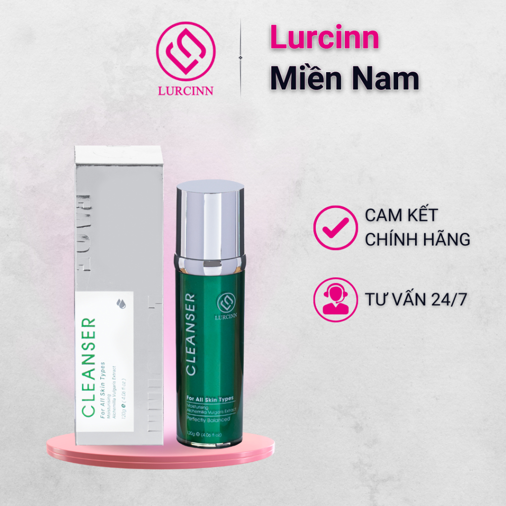 Sữa rửa mặt Lurcinn Cleanser làm sạch sâu, Ngăn Ngừa Mụn Cho Da Dầu Mụn, Da Khô, Da Hỗn Hợp 120g