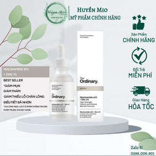 Tinh chất The Ordinary Niacinamide 10% + Zinc 1% 30ml giúp cân bằng bã nhờn, làm sáng da, thu nhỏ lỗ chân lông-huyenmio