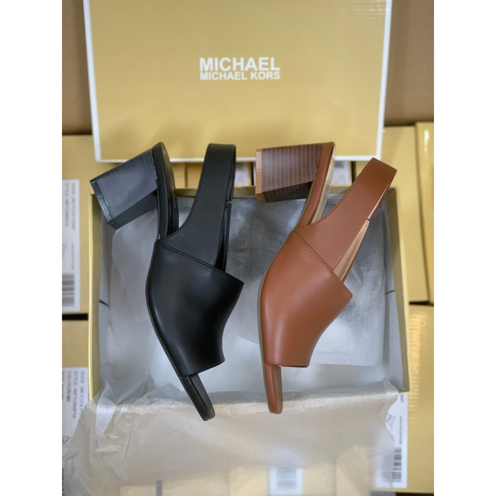 Giày Cao Gót Sandal Trụ Da Quai Hậu Mk