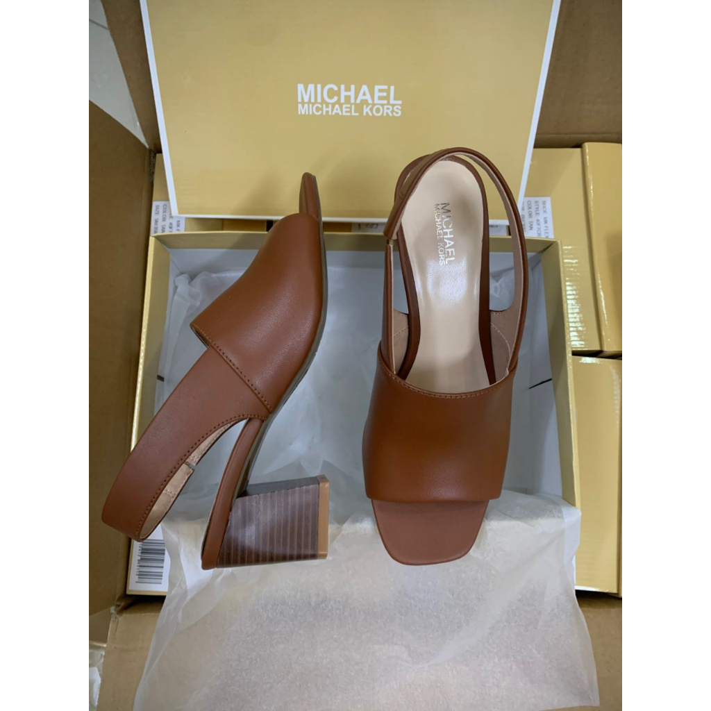 Giày Cao Gót Sandal Trụ Da Quai Hậu Mk