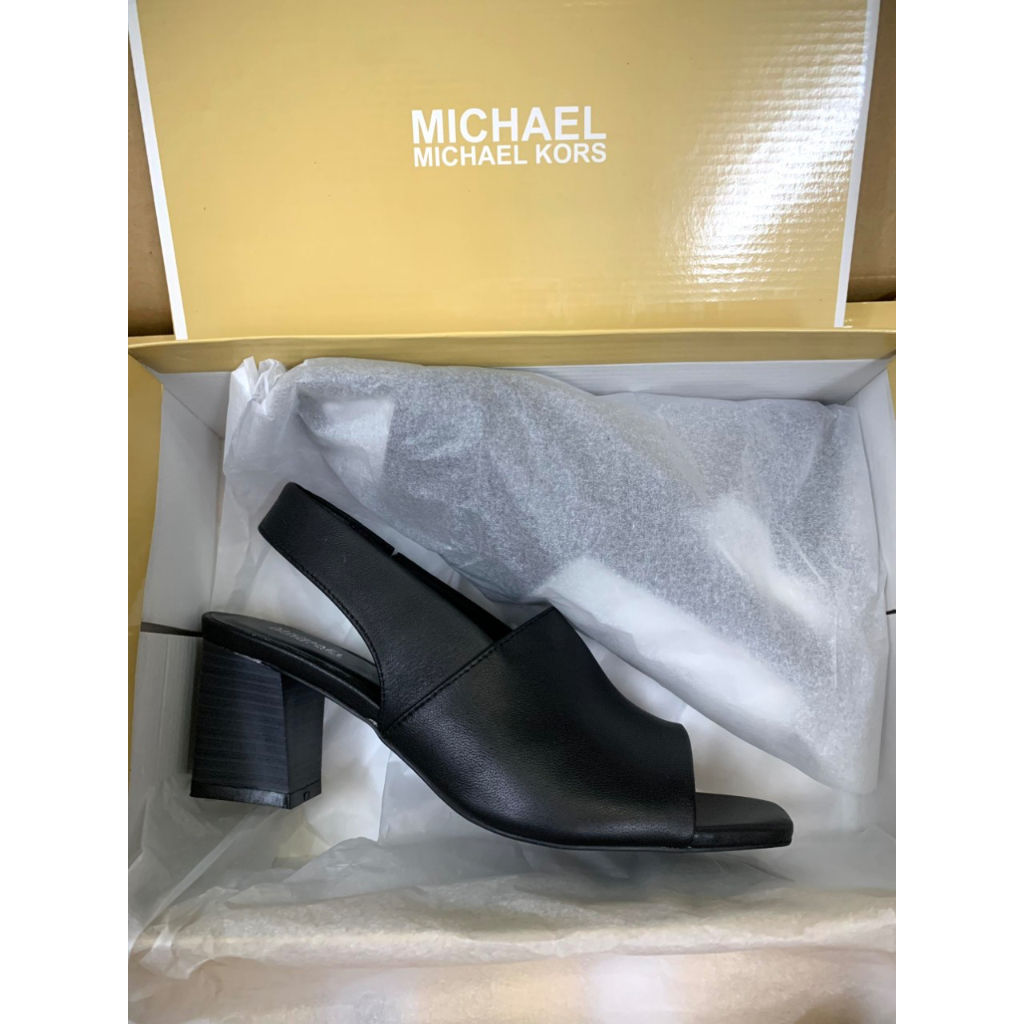 Giày Cao Gót Sandal Trụ Da Quai Hậu Mk