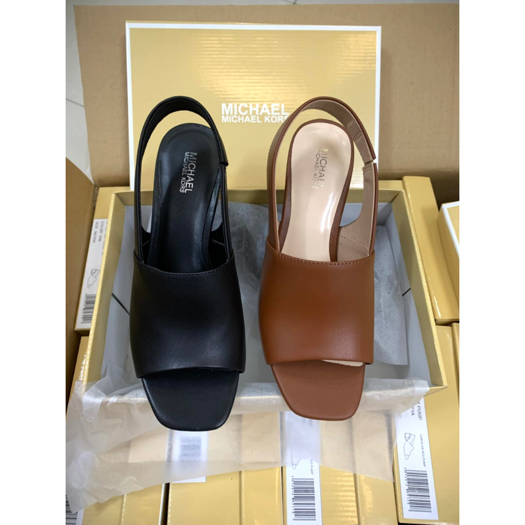 Giày Cao Gót Sandal Trụ Da Quai Hậu Mk