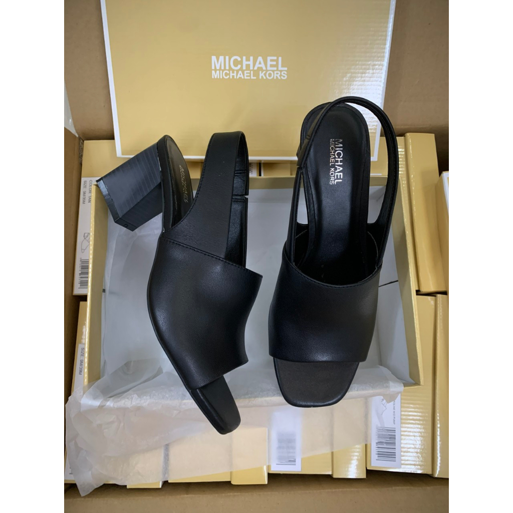 Giày Cao Gót Sandal Trụ Da Quai Hậu Mk