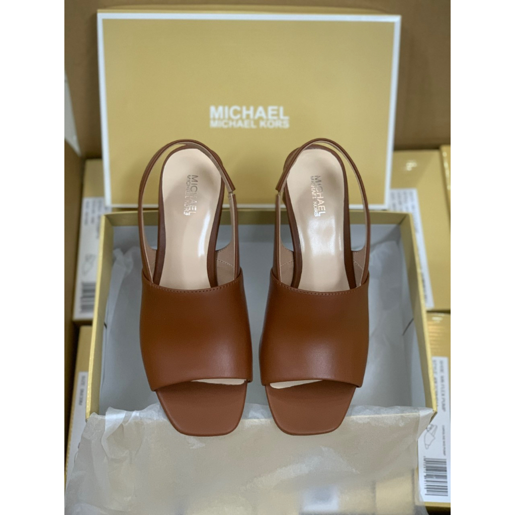 Giày Cao Gót Sandal Trụ Da Quai Hậu Mk