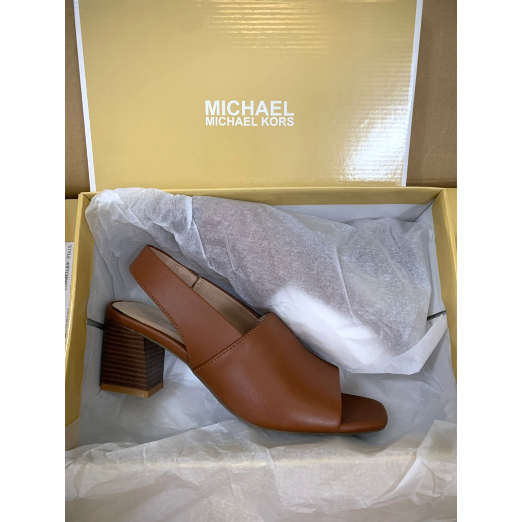 Giày Cao Gót Sandal Trụ Da Quai Hậu Mk