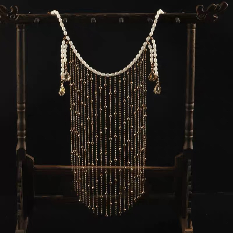 Mạng che cổ trang đính hạt - Phụ kiện cosplay tiên nữ che mặt - Khanturban.vn