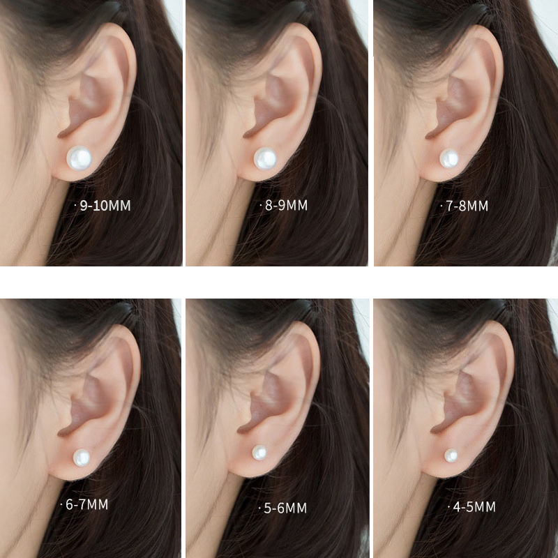 Khuyên Tai Bạc Đính Ngọc Trai Thiên Nhiên Cao Cấp Hạt 6-10mm - B2510 - Bảo Ngọc Jewelry