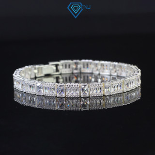 Lắc tay nam tennis đính đá cao cấp hình chữ nhật xen nhau LTA0110 - Trang Sức TNJ