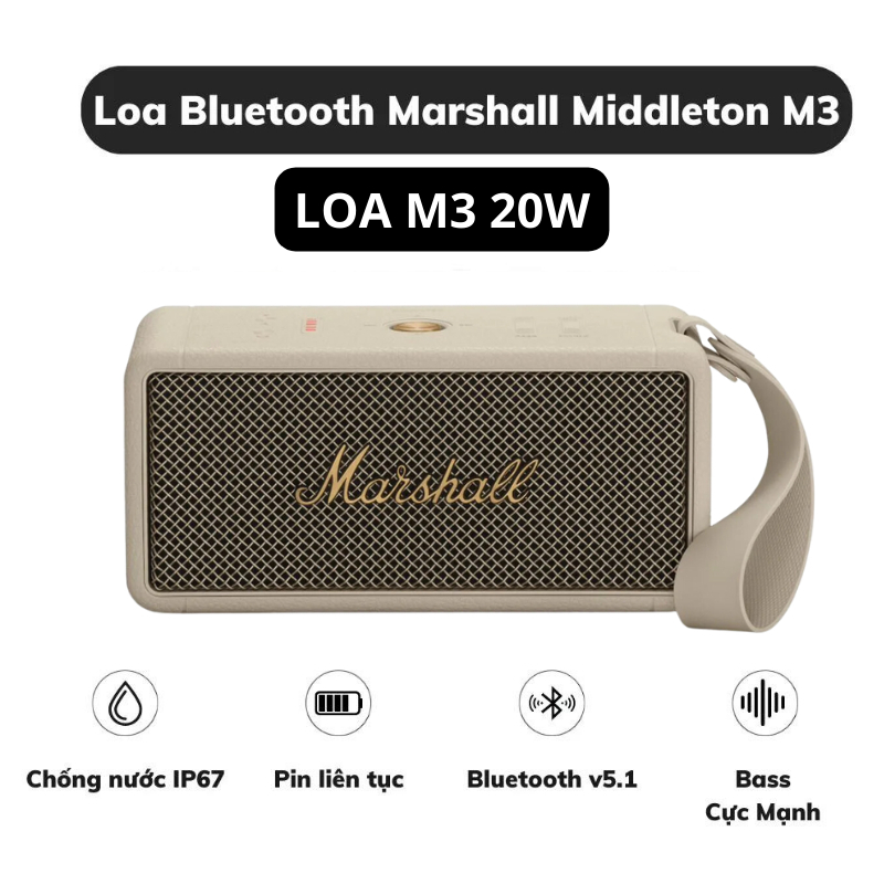 Loa bluetooth Marshall M2 phiên bản 2023 ,loa không dây M2 20w pin trâu âm thanh chất lượng chống nước - TECHHIGH