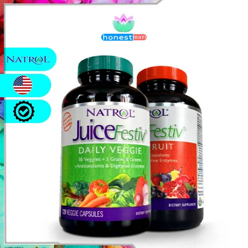Viên uống bổ sung Vitamin từ rau củ quả Natrol JuiceFestiv Daily Fruit & Veggie, 240 viên