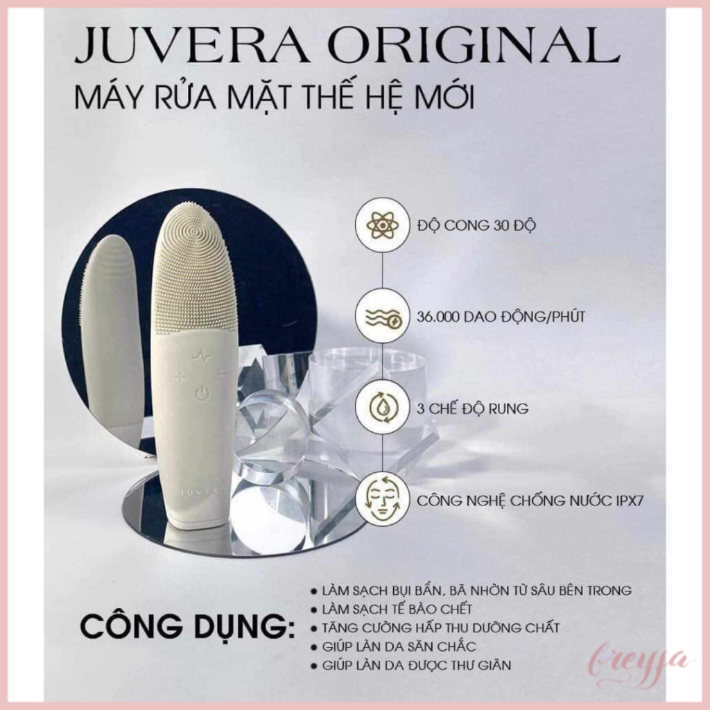BẢO HÀNH 1 ĐỔI 1 TRONG 1 NĂM Máy Rửa Mặt Juvera Với 2 Phiên Bản làm sạch sâu đẩy tinh chất massage nâng cơ - FRYJA.STORE