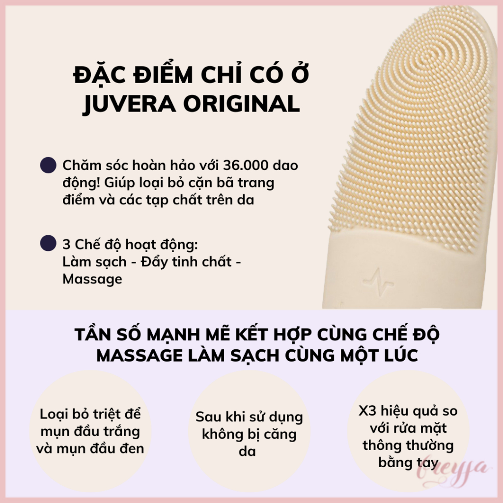 BẢO HÀNH 1 ĐỔI 1 TRONG 1 NĂM Máy Rửa Mặt Juvera Với 2 Phiên Bản làm sạch sâu đẩy tinh chất massage nâng cơ - FRYJA.STORE