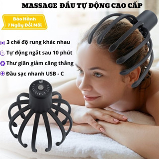 Máy massage đầu mini tự động, Máy rung hình bạch tuộc 3 chế độ giúp giảm căng thẳng, thư giãn da đầu giúp ngủ ngon