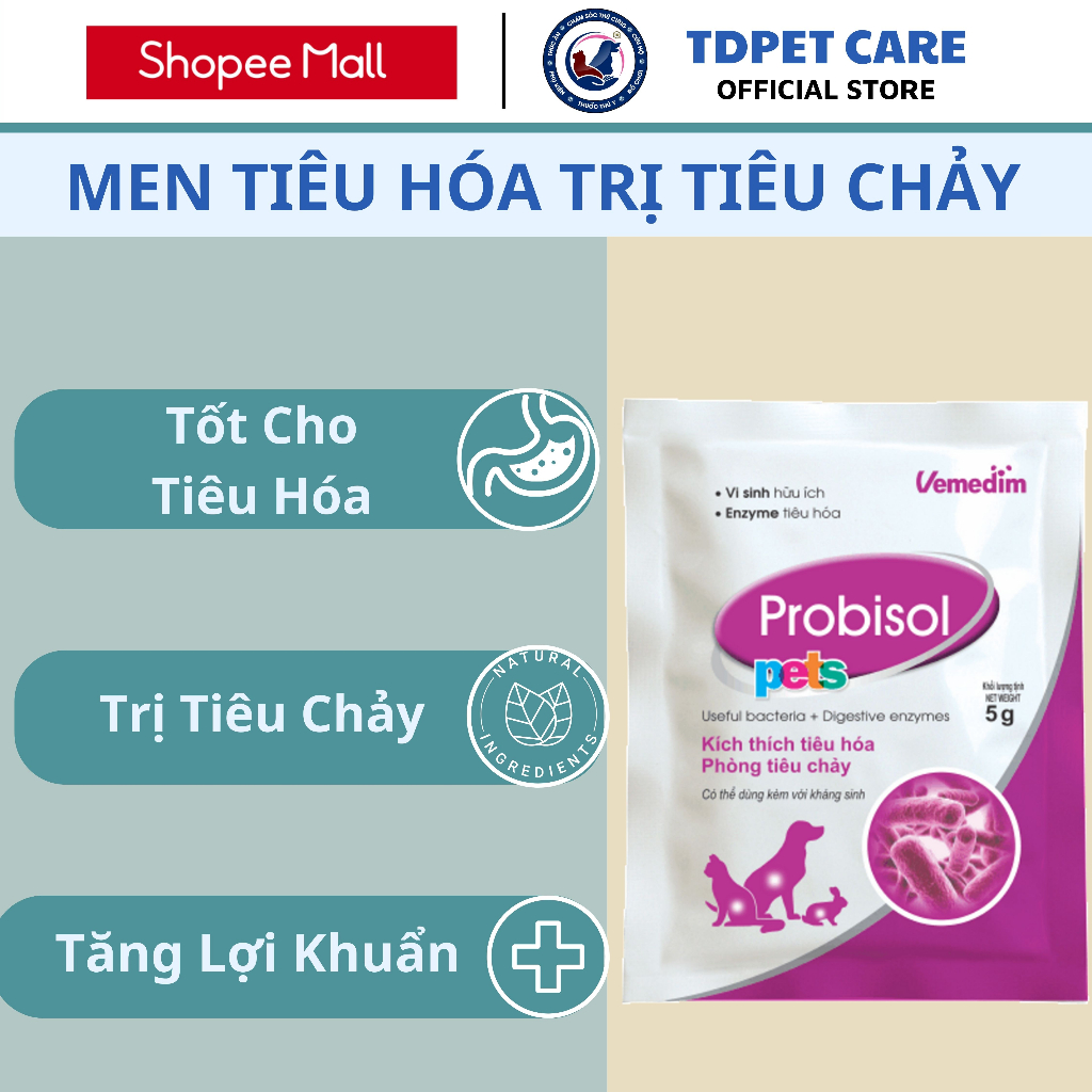 Men Tiêu Hóa Cho Chó Mèo Hấp Thụ Thức Ăn Tốt Hơn Probisol - Vitamin Tổng Hợp Dành Cho Thú Cưng