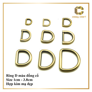 Khoen D (ring D) màu đồng cổ - phụ kiện làm túi xách