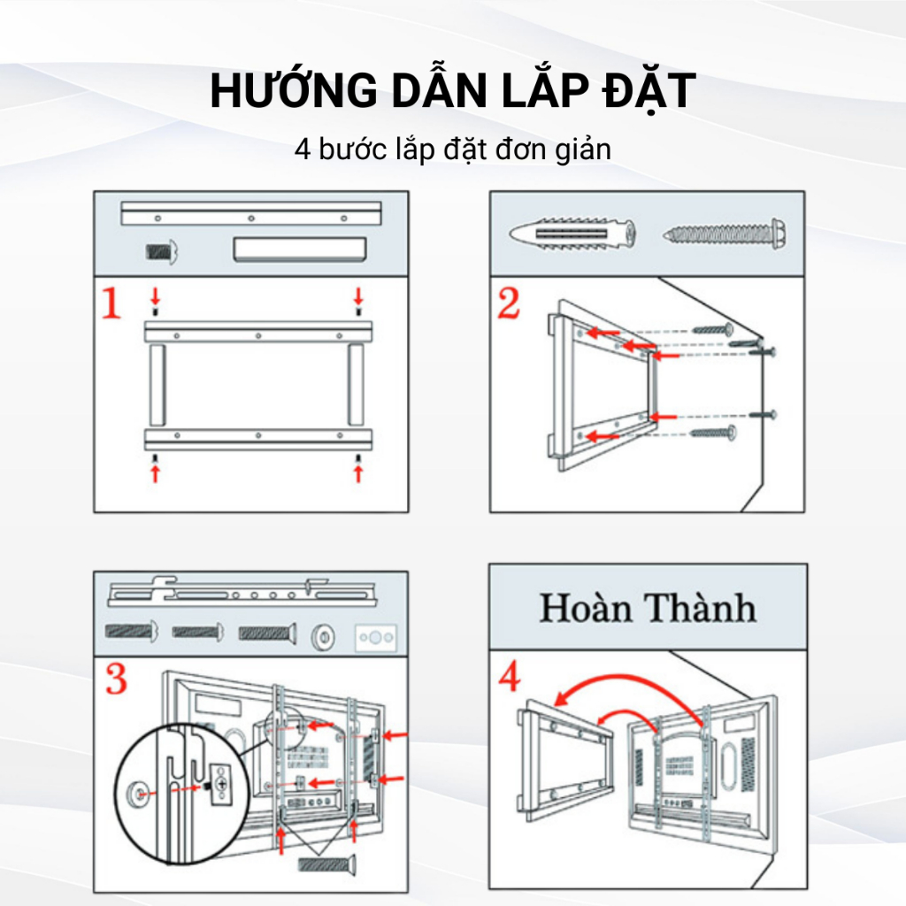 Khung treo tivi cố định CẢNH PHONG đa dạng kích thước từ 19-82 inch, chất liệu sắt sơn tĩnh điện màu, bảo hành 12 tháng